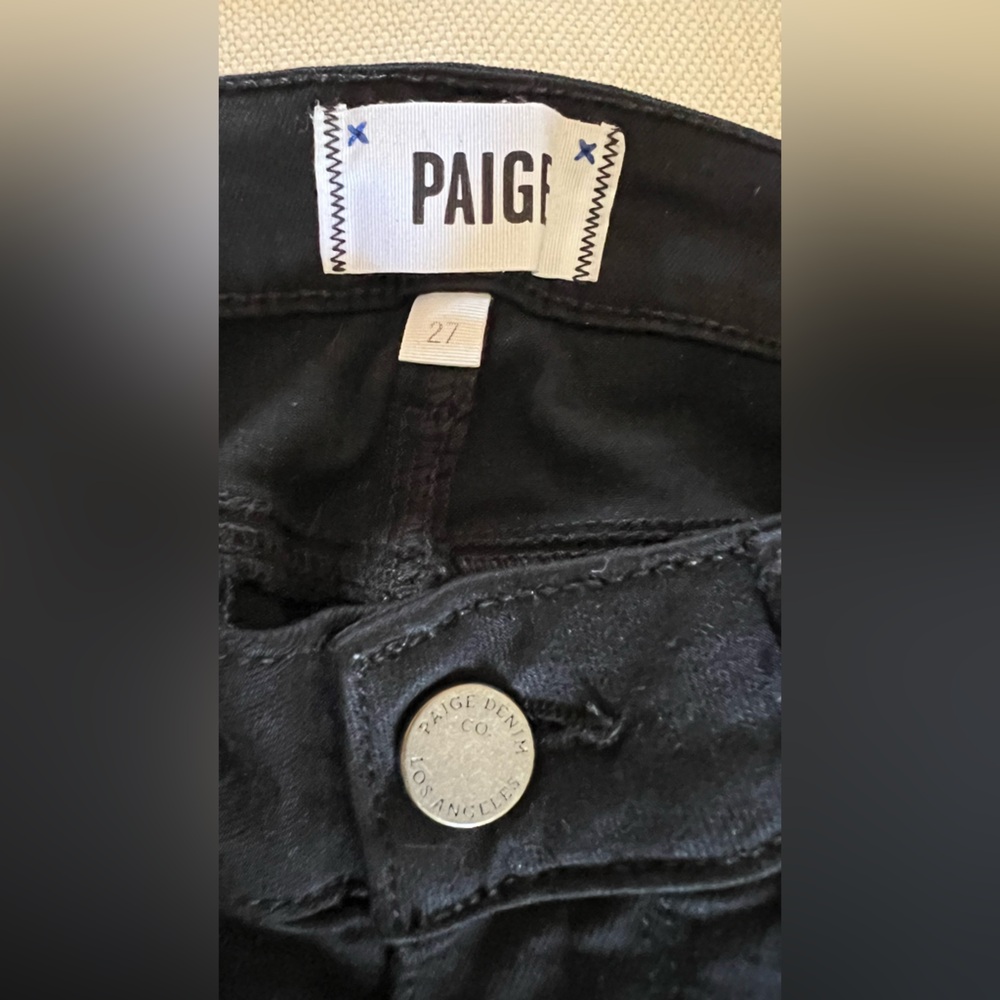 PAIGE Verdugo Crop Black Jeans Size 27 - Picture 2 of 8
